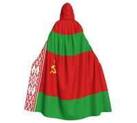 hgnbcsa Bandiera della Bielorussia Stampa Mantello Con Cappuccio Per Uomo Donna, Lungo Mantello Con Cappuccio Adulto Halloween Cosplay Costume Per Il Partito