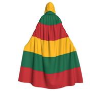 hgnbcsa Bandiera della Lituania Stampa Mantello Con Cappuccio Per Uomo Donna, Lungo Mantello Con Cappuccio Adulto Halloween Cosplay Costume Per Il Partito