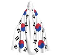 hgnbcsa Bandiera Della Repubblica Della Corea Stampa Mantello Con Cappuccio Per Uomo Donna, Lungo Mantello Con Cappuccio Adulto Halloween Cosplay Costume Per Il Partito