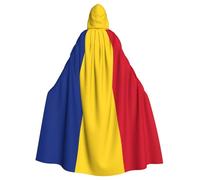 hgnbcsa Bandiera della Romania Stampa Mantello Con Cappuccio Per Uomo Donna, Lungo Mantello Con Cappuccio Adulto Halloween Cosplay Costume Per Il Partito