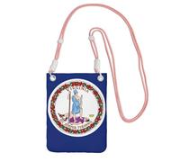 Hgnbcsa Bandiera della Virginia Stampa Piccole Borse A Tracolla Per Le Donne, Mini Telefono Cellulare Cross Body Borse Viaggio Portafoglio Borse, rosa, Taglia unica