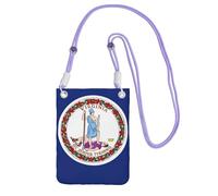 Hgnbcsa Bandiera della Virginia Stampa Piccole Borse A Tracolla Per Le Donne, Mini Telefono Cellulare Cross Body Borse Viaggio Portafoglio Borse, Viola, Taglia unica