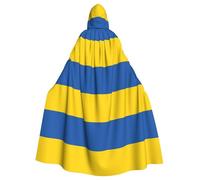 hgnbcsa Bandiera dell'Ucraina Stampa Mantello Con Cappuccio Per Uomo Donna, Lungo Mantello Con Cappuccio Adulto Halloween Cosplay Costume Per Il Partito