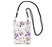 Hgnbcsa Belle foglie d'uva stampa piccole borse a tracolla per le donne, mini borse a tracolla per telefono cellulare borse da viaggio, Nero , Taglia unica