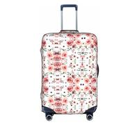 hgnbcsa Blossoming Rose Flowers Printed Luggage Wrap, Anti Scratch Tronco Skin, Double Sided Pattern Sleeve, per Airport Transit, bianco, L, Valigia