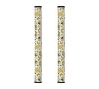 Hgnbcsa Copertura magica per manico a forma di pollo con foglie gialle, 2 pezzi, per elettrodomestici, frigorifero, forno a microonde, lavastoviglie