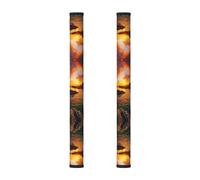 Hgnbcsa Copertura magica per manico con paesaggio marino e tramonto irlandese, 2 pezzi, per elettrodomestici, frigorifero, forno a microonde, lavastoviglie