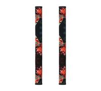 Hgnbcsa Copertura per manico a nastro magico con fiori e farfalle, 2 pezzi, per elettrodomestici, frigorifero, forno a microonde, lavastoviglie