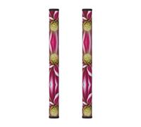 Hgnbcsa Copertura per maniglia a nastro magico con fiori rosa e bianchi, 2 pezzi, per elettrodomestici, frigorifero, forno a microonde, lavastoviglie