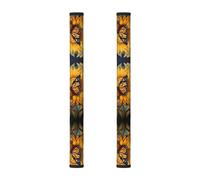 Hgnbcsa Copertura per maniglia a nastro magico con girasole e farfalle, 2 pezzi, per elettrodomestici, frigorifero, forno a microonde, lavastoviglie