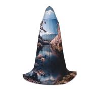 hgnbcsa Giappone Monte Fuji Paesaggio Stampa Mantello Con Cappuccio Per Figura Intera Adolescenti, Halloween Lungo Mantello Con Cappuccio Unisex Robe Costume