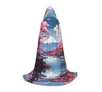 hgnbcsa Giappone Monte Fuji Paesaggio Stampa Mantello Con Cappuccio Per Figura Intera Adolescenti, Halloween Lungo Mantello Con Cappuccio Unisex Robe Costume