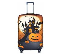 hgnbcsa Happy-Halloween-Vector 1 - Pellicola protettiva per bagagliaio, antigraffio, motivo double-face, per trasporto aeroportuale, bianco, L, Valigia