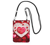 Hgnbcsa Happy Valentine'S Day Stampa Piccole Borse A Tracolla Per Le Donne, Mini Telefono Cellulare Cross Body Borse Viaggio Portafoglio Borse, Nero , Taglia unica