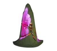hgnbcsa Libellula sul fiore stampa mantello con cappuccio per adolescenti lunghezza intera, mantello lungo di Halloween con cappuccio unisex vestaglia costume