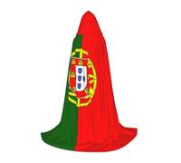 hgnbcsa Mantello con cappuccio con stampa bandiera portoghese per adolescenti a figura intera, mantello lungo di Halloween con cappuccio unisex costume
