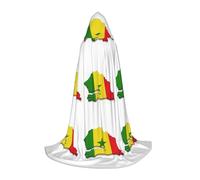 hgnbcsa Mantello con cappuccio con stampa della mappa della bandiera del Senegal per adolescenti a figura intera, mantello lungo con cappuccio unisex costume