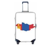 hgnbcsa Pellicola per bagagli stampata con mappa della bandiera mongola, pelle antigraffio per bagagliaio, manica con motivo a doppia faccia, per transito aeroportuale, bianco, XL, Valigia