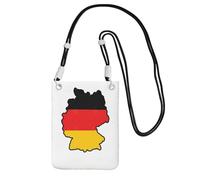 Hgnbcsa Piccola borsa a tracolla da donna, con stampa della mappa della bandiera tedesca, mini borse a tracolla per telefono cellulare, portafogli da viaggio, Nero , Taglia unica