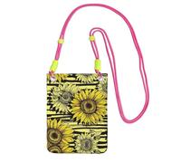 Hgnbcsa Piccole borse a tracolla da donna, con stampa di api e girasole, mini borse a tracolla per telefono cellulare, portafogli da viaggio, Fucsia, Taglia unica