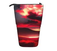 hgnbcsa Red Sky at Night - Astuccio con cerniera, design telescopico, da compatto ad espandibile, per articoli di cancelleria e cosmetici