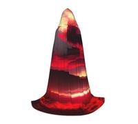 hgnbcsa Red Sky At Night Starry Print Capo con cappuccio per adolescenti a figura intera, mantello lungo di Halloween con cappuccio unisex costume