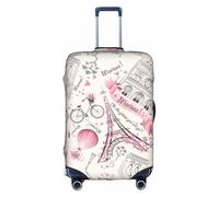 hgnbcsa Romantic Paris Butterfly Printed Luggage Wrap, antigraffio Tronco Skin, Double Sided Pattern Sleeve, per transito aeroportuale, bianco, L, Valigia