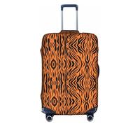 hgnbcsa Tiger Stripes Orange Pattern Printed Luggage Wrap, Anti Graffio Tronco Skin, Double Sided Pattern Sleeve, per Airport Transit, bianco, XL, Valigia