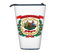 hgnbcsa West Virginia State Flag Print Zipper Pencil Case Telescopico Design Bag Compact to Expandable, per articoli di cancelleria cosmetici