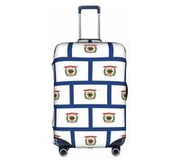 hgnbcsa West Virginia State Flag Printed Luggage Wrap, Anti Graffio Tronco Skin, Double Sided Pattern Sleeve, per Airport Transit, bianco, S, Valigia