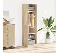 HGNFREF Armadio in rovere Sonoma, 50 x 50 x 200 cm, in legno con molto spazio, scomparti e pratica barra appendiabiti come armadio compatto autoportante per piccoli spazi