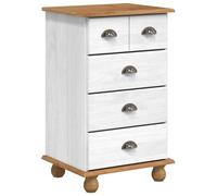 HGNFREF Cassettiera moderna con cassetti in legno di pino e molto spazio come elegante cassettiera con maniglie a conchiglia
