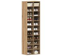 HGNFREF Scarpiera in rovere Artisan, 54 x 34 x 183 cm, in legno | Con ante, stretta e alta, robusta, facile da pulire, molto spazio per le scarpe