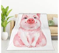 HGOD DESIGNS Coperta a forma di maiale, ultra morbida e calda, per tutte le stagioni, con grazioso maiale rosa, in pile, decorativa, per letto, sedia, auto, divano, camera da letto, 127 x 101 cm
