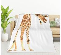 HGOD DESIGNS Coperta con giraffa, liscia, morbida, con stampa ad acquerello, per divano, sedia, letto, ufficio, 100 x 130 cm