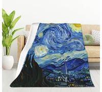 HGOD DESIGNS - Coperta in pile di flanella classica Arts Starry Night, coperta per letto e divano, leggera e accogliente, morbida e soffice, per camera da letto e soggiorno, 100x130 cm