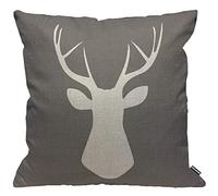 HGOD DESIGNS Federa per cuscino a forma di testa di cervo nel bosco, decorativa, per uomo/donna, soggiorno, camera da letto, divano, sedia, 45,7 x 45,7 cm