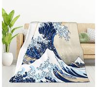 HGOD DESIGNS Hokusai The Great Wave, coperta morbida e calda con stampa, per donne e adulti, 100 x 130 cm