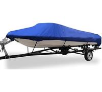 HGOuhK Telo Copribarca Impermeabile Rimorchiabile, Tessuto Oxford 210D Impermeabile, Traspirante E Resistente agli Strappi, Adatto A Scafi A V, Scafi A Tre Scafi Copertura per Barca(17~19ft)