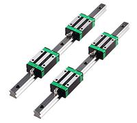 HGR - Set di 20 guide lineari di precisione da 200 mm + 4 blocchi di cuscinetti per router CNC fai da te, torni e frese, sistema di movimento ad alta precisione per un funzionamento regolare