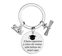 Hgreiwgk Classe Del 2024 Catena Chiave di Laurea Ispirazionale Regali di Laurea per Lui Suo College High Student Regali di Laurea Regali di Compleanno per Ragazzi Ragazzi Ragazzi Ragazze Figlia