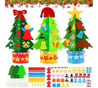 HGRGHH 3 Pezzi di Feltro fai da te Albero di Natale Crafts Set, Set di Lavoretti Natalizi per Bambini, Decorazioni Natalizie per Bambini di 3 Anni, Decorazioni Aatalizie