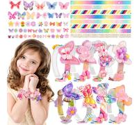 HGRGHH Braccialetti per Bambini fai da te, 68 Pezzi Kit di Artigianato per Ragazze, Artigianato Creativo per Ragazze, Regali per Ragazze per Compleanno, Natale, Scuola