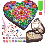 HGRGHH Diamond Painting Scatola di Gioielli, Portagioie con Diamanti Fai Da Te, Lavoretti Creativi Kit per Ragazze, Regalo Bambina 6 7 8 Anni, per Gioielli, Anelli, Collane