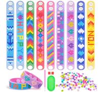 HGRGHH Kit di Braccialetti con Diamanti, 9 Pezzi di Kit per la Creazione di Braccialetti fai da te per Ragazze, Regali per Ragazze per il Compleanno, il Natale, l'inizio della Scuola