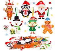 HGRGHH Kit Lavoretti Creativi Natale, Artigianato Natalizio Creativo per Bambini, Uomo di Pan di Zenzero, Pupazzi di Neve, Babbo Natale Kit di Artigianato, Regali di Natale per Bambini da 3 a 10 Anni