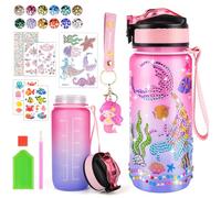HGRGHH Kit per Decorare la Propria Borraccia per Bambine di 4-6-8-10 Anni, Sirena Pittura Artigianato, Divertente Arte e Artigianato Regali Giocattoli per Ragazze Compleanno Natale (Sirena)
