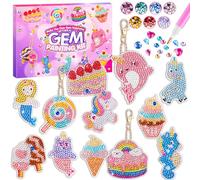 HGRGHH Kit Pittura Diamante 5D DIY per Bambini, Set di Portachiavi Dipinti, Set di Lavoretti per Bambini dai 6-12 Anni, Unicorno Regali Bambina 6 7 8 9 10 11 12 Anni