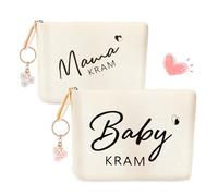 HGRGHH Regalo per la Futura Mamma, 2PCS Borse per Trucchi per la Mamma, Borsa per il Trucco in Tela, Borsa per Cosmetici Mamma, Borsa per il Trucco Personalizzata, Festa della Mamma, Regalo di Natale