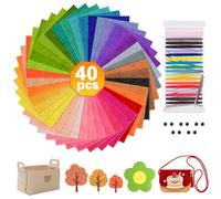 HGRGHH Set da 40 Fogli Feltro Colorato, Tessuto in Feltro in 40 Colori Diversi, 20 x 30 cm Morbido Foglio di Feltro in Poliestere per fai da te, Cucito Creativo, Artigianato e Decorazioni